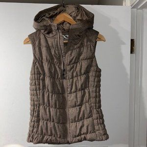BLACK NOIR Be By Women's Brown Hooded Vest Jacket Polyester Blend Size S